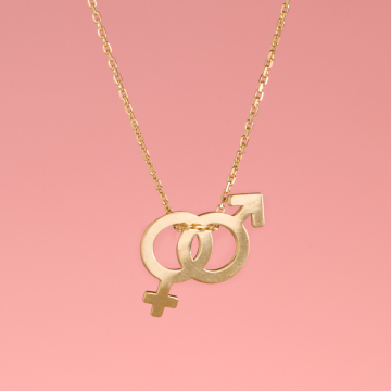 Srebrny pozłacany naszyjnik origami Kare to kanojo AG925 44cm