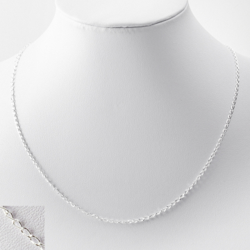 Srebrny łańcuszek rombo podłużny diamentowany z zapięciem AG925 45cm