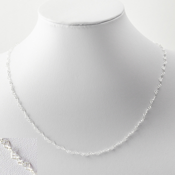 Srebrny łańcuszek serca z zapięciem AG925 45cm