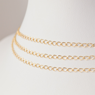 Srebrny, pozłacany łańcuszek romb diamentowany AG925 2,5mm