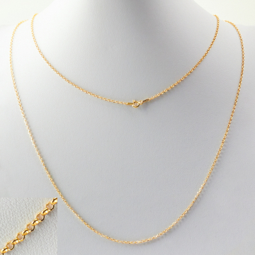 Srebrny łańcuszek rolo diamentowany z zapięciem 60cm AG925 pozłacany 2mm