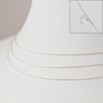 Srebrny łańcuszek z przedłużką ankierka gładka AG925 44cm