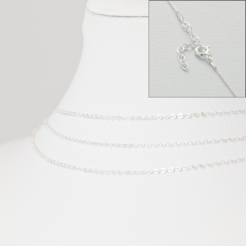 Srebrny łańcuszek z zapięciem płaskie owale AG925 46cm