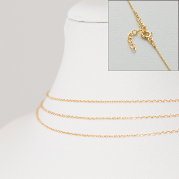 Srebrny, pozłacany łańcuszek z zapięciem forza AG925 45cm