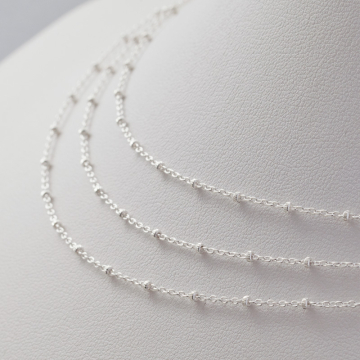 Łańcuszek ozdobny z oponkami diamentowanymi AG925 1 mm