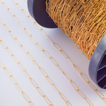 Łańcuch srebrny podłużne owale diamentowane pozłacane AG925 15,4x4mm