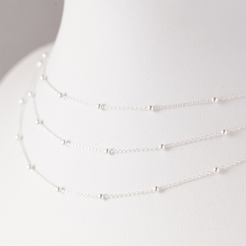 Srebrny łańcuch forza z kuleczkami 2 mm AG925 0,9mm