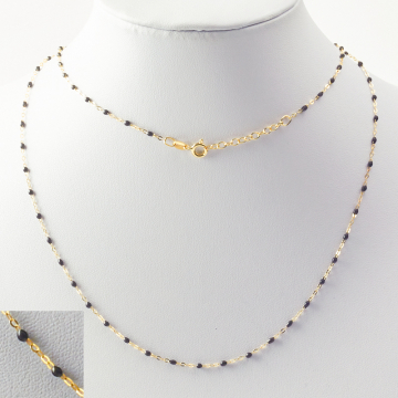 Łańcuszek forza z czarną emalią AG925 45cm