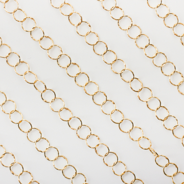 Srebrny łańcuszek koła diamentowane AG925 pozłacany 7,5mm