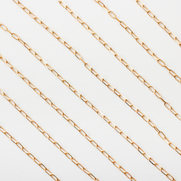 Srebrny łańcuszek rolo podłużny diamentowany AG925 pozłacany 4,5x2mm