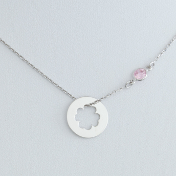 Naszyjnik srebro rodowane koniczynka 45cm, AG925