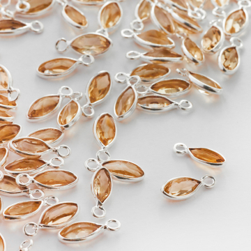 Srebrna zawieszka cytryn w okuciu AG925 8x4mm