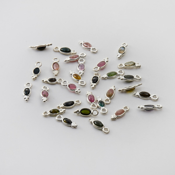 Srebrna zawieszka turmalin w srebrnym okuciu AG925 4,5mm