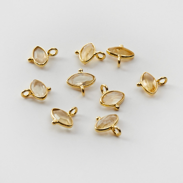 Srebrna zawieszka cytryn w srebrnym okuciu AG925 pozłacana 7,5mm