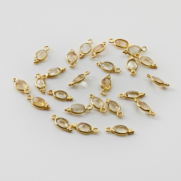 Srebrna zawieszka cytryn w srebrnym okuciu AG925 pozłacana 7,5mm