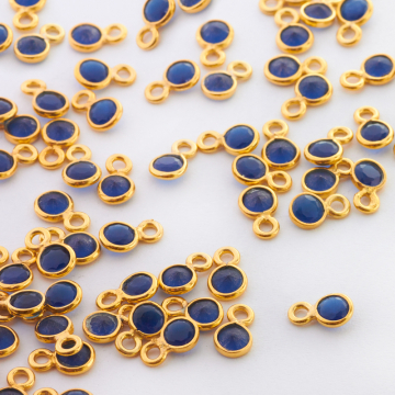 Szafir fasetowany w okuciu AG925 4mm