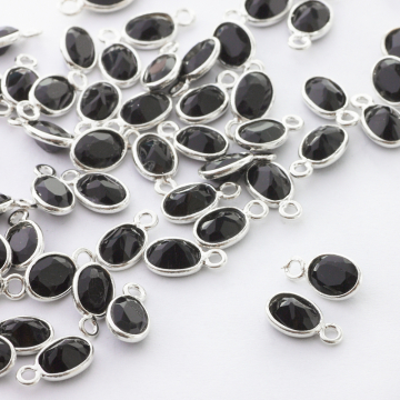 Onyks owal fasetowany w okuciu zawieszka AG925 6mm