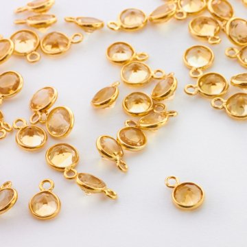 Cytryn krążek fasetowany w okuciu zawieszka AG925 5,5mm