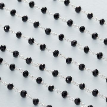 Łańcuch srebrny AG925 ze spinelem fasetowanym 3,5x3mm