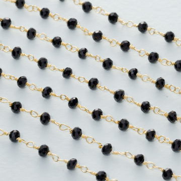 Łańcuch srebrny AG925 pozłacany ze spinelem fasetowanym 3.5x2.5mm