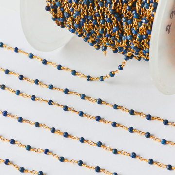 Srebrny łańcuch z szafirem 2mm AG925