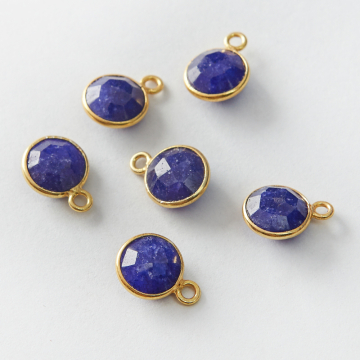 Srebrna zawieszka lapis lazuli w okuciu AG925 pozłacana 8mm