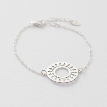 Srebrna rodowana bransoletka koło azteckie,  AG925 19cm