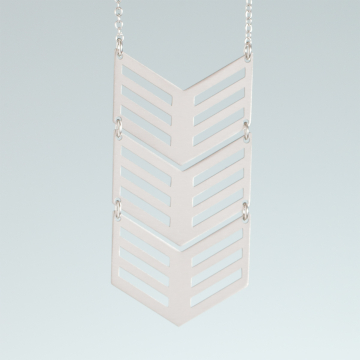 Srebrny rodowany naszyjnik trzy strzałki,  AG925 80cm