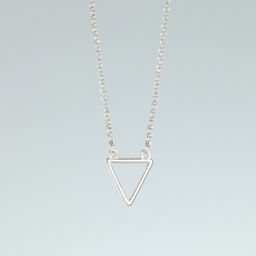 Srebrny rodowany naszyjnik trójkąt,  AG925 44cm