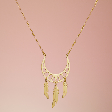 Srebrny pozłacany naszyjnik Akicita,  AG925 44cm