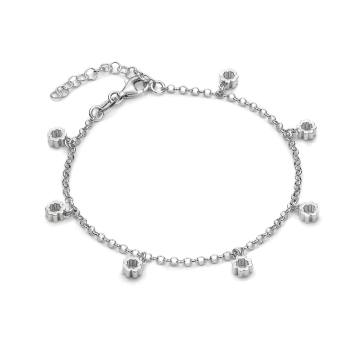 Bransoletka rodowana z koniczynkami wyciętymi AG925