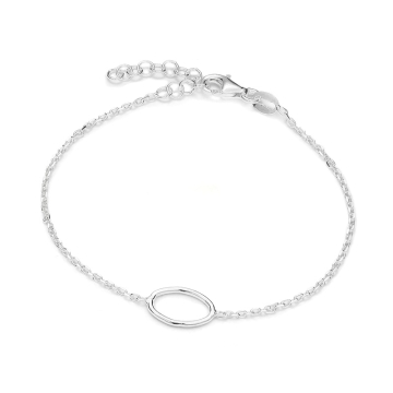 Bransoletka rodowana z owalem wyciętym AG925