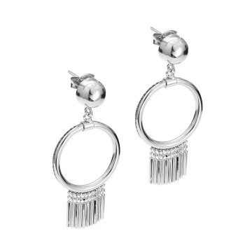 Kolczyki rodowane koła z ozdobami AG925