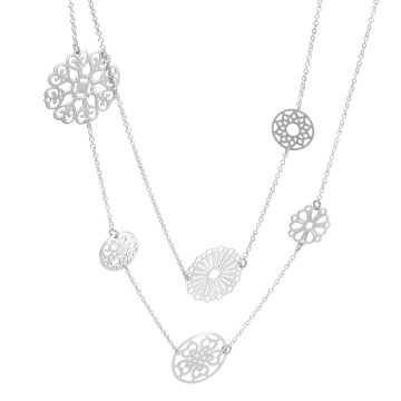 Naszyjnik długi z ażurowymi kółkami AG925