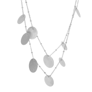 Naszyjnik długi z kółkami satynowymi AG925