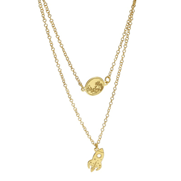 Naszyjnik złocony "Rakietą dookoła świata" AG925