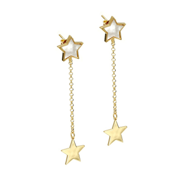 Kolczyki złocone z gwiazdkami AG925