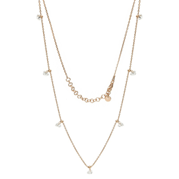 Naszyjnik różowe złoto długi z sercami AG925