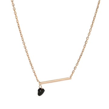 Naszyjnik różowe złoto z patyczkiem i serduszkiem AG925