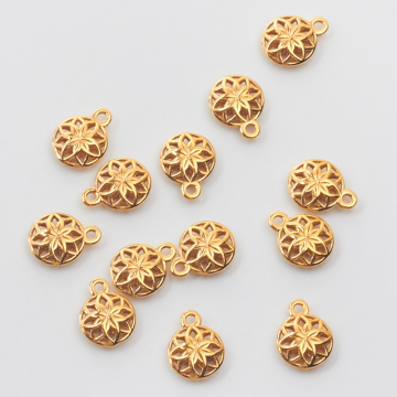 Srebrna zawieszka koło ażurowe wypukłe pozłacane AG925 8,5mm