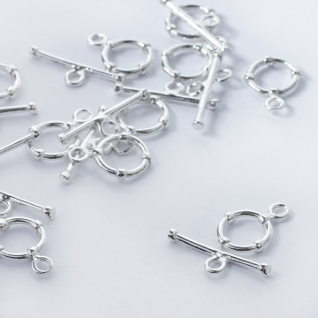 Srebrne zapięcie toggle  kółko i patyczek AG925 srebrny 9mm