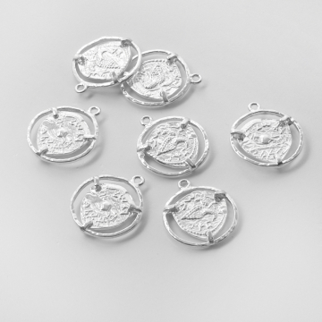 Srebrna zawieszka moneta antyczna w ramce AG925 20,5mm