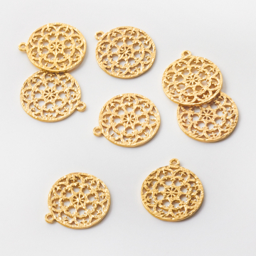 Srebrna zawieszka ażurowa AG925 pozłacana 18,5mm
