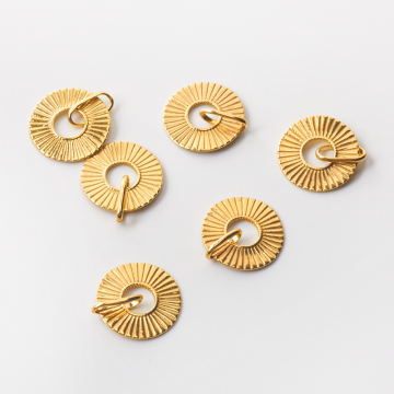 Srebrna zawieszka koło ryflowane AG925 pozłacane 24mm