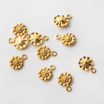 Srebrna zawieszka kwiatek AG925 pozłacany 10mm