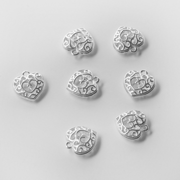 Srebrna zawieszka serce ozdobne AG925 13,5mm