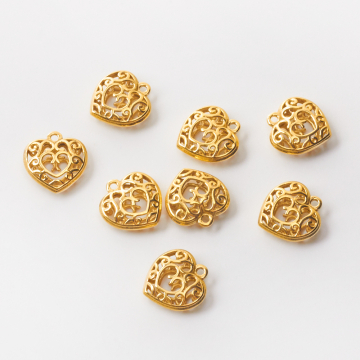 Srebrna zawieszka serce ozdobne AG925 pozłacane 13,5mm