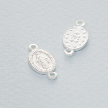 Srebrny łącznik Matka Boska dwa oczka AG925 16x8mm