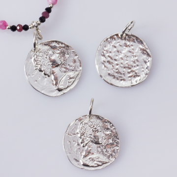 Srebrna moneta zawieszka duża antyczna AG925 18mm