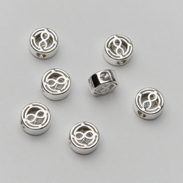 Srebrny koralik ażurowy ze znakiem nieskończoności AG925 8mm